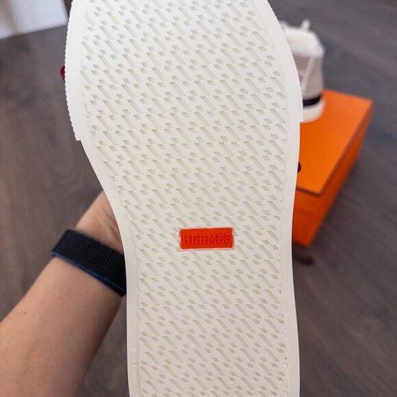 NEW Hermes Women's Get Up Sneakers Canvas Gray, Size EU 38 - Picture 10 of 11